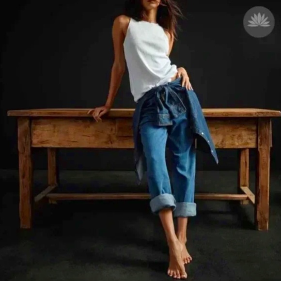 James Perse Denim Cuffed Joggers Drawstring Pull On Jeans - Picture 1 of 5